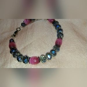 Victorian style smokey blue and rose pink